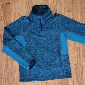L.L. Bean Quarter Zip Pullover Size 8 Small Youth Pullover Blue Performance